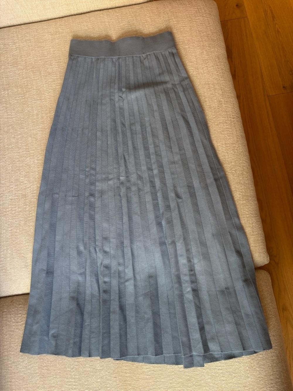 Women's Blue Pleated Midi Skirt